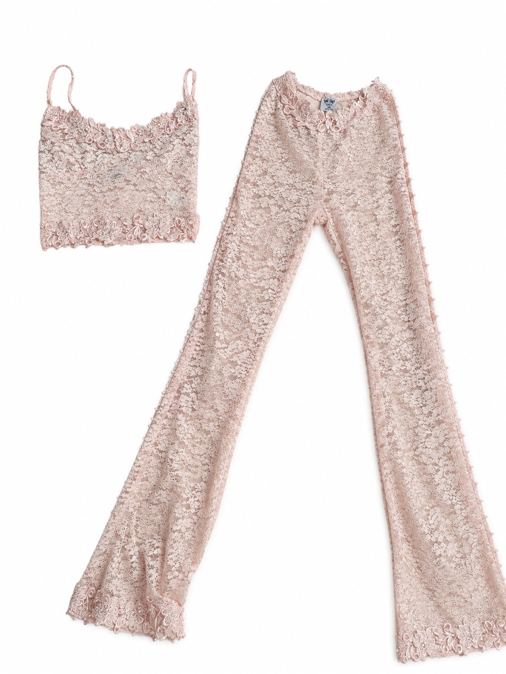 Boys Lie Floral Lace Two-Piece Set - Light Pink XS